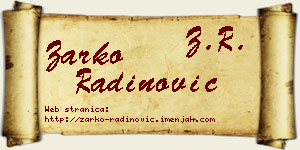 Žarko Radinović vizit kartica